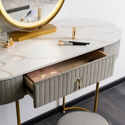 Туалетный столик с подсветкой Mebel Elite Sarah (Grey/Golden) Thumb