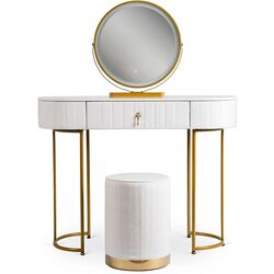 Туалетный столик с подсветкой Mebel Elite Sarah (White/Golden) Thumb