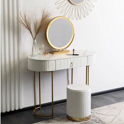 Туалетный столик с подсветкой Mebel Elite Sarah (White/Golden)