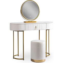 Туалетный столик с подсветкой Mebel Elite Sarah (White/Golden) Thumb