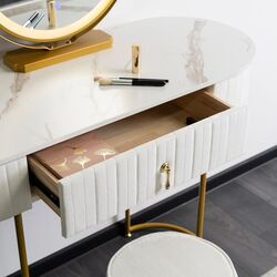 Туалетный столик с подсветкой Mebel Elite Sarah (White/Golden) Thumb