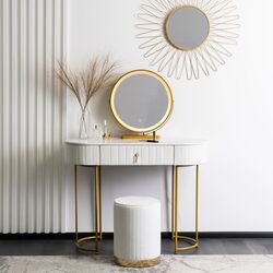 Туалетный столик с подсветкой Mebel Elite Sarah (White/Golden) Thumb