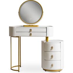 Туалетный столик с подсветкой Mebel Elite Selena (White/Golden) Thumb