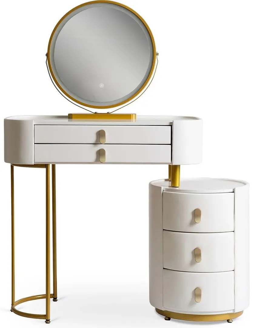 Туалетный столик с подсветкой Mebel Elite Selena (White/Golden) - 3