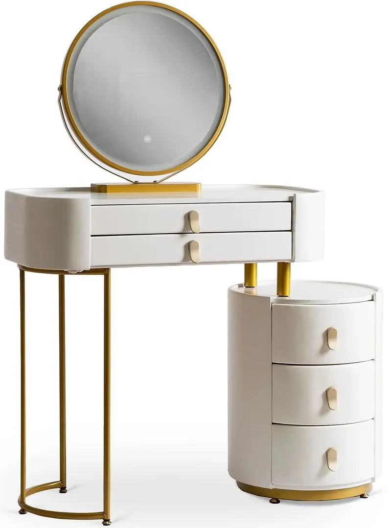 Туалетный столик с подсветкой Mebel Elite Selena (White/Golden) - 4