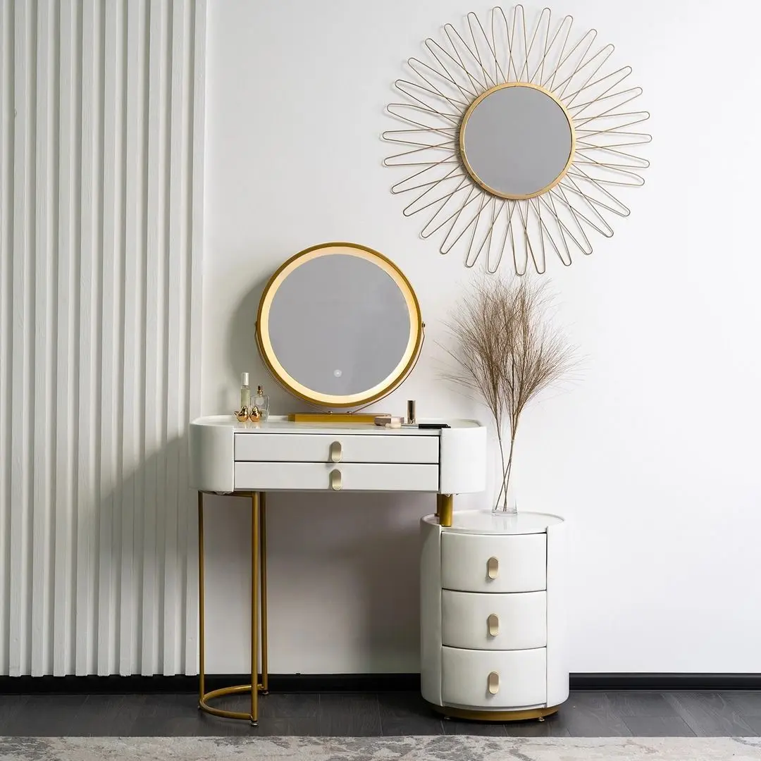 Туалетный столик с подсветкой Mebel Elite Selena (White/Golden) - 8