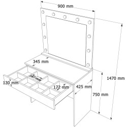 Masa de toaleta Mirage Design Monroe MO4-W (White) Thumb