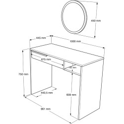 Masa de toaleta Mirage Design Ocean ON18-S (Natural/Anthracite) Thumb