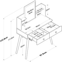Masa de toaleta Mirage Meble BJ102 (White) Thumb