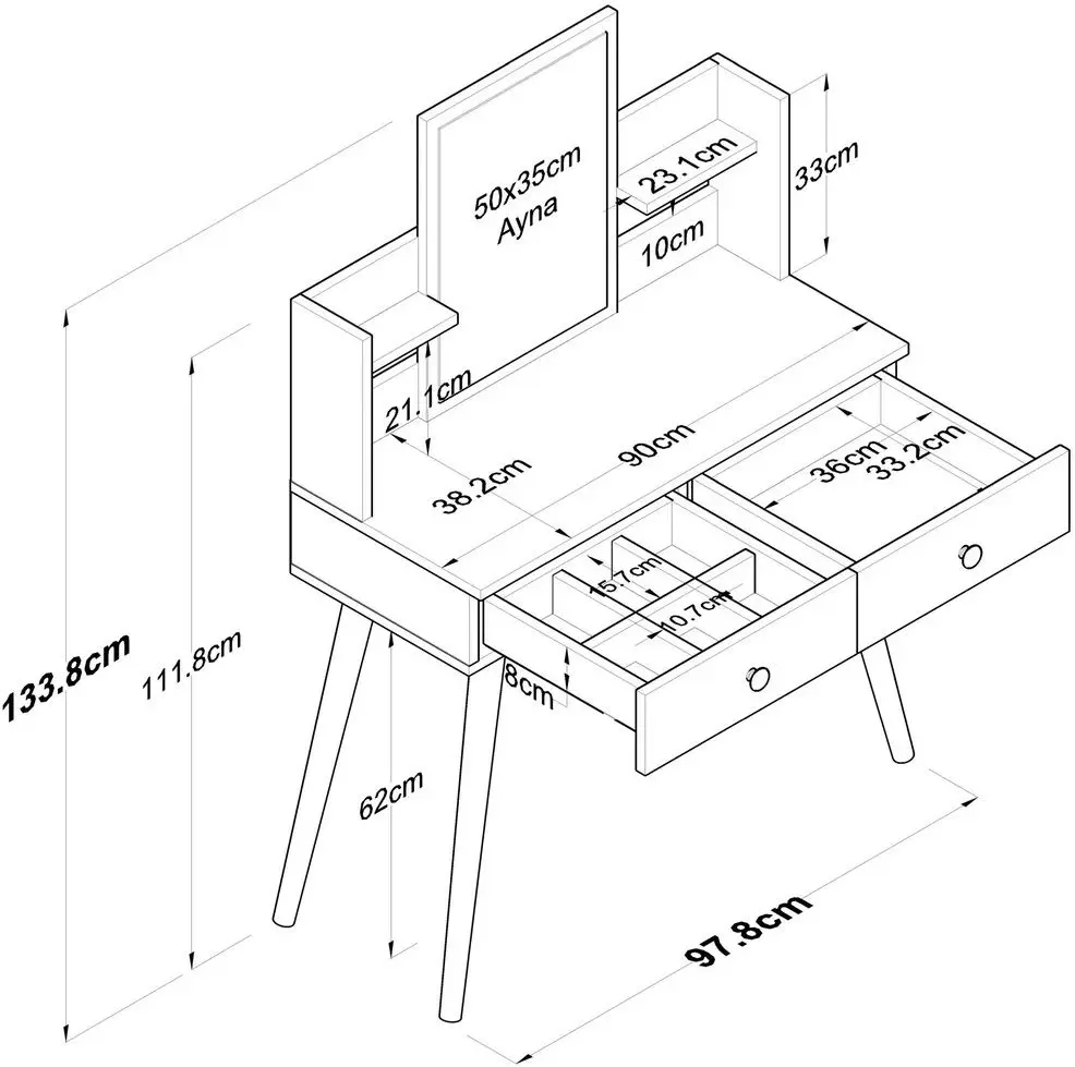 Masa de toaleta Mirage Meble BJ102 (White)