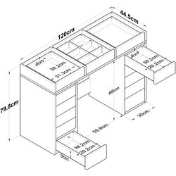 Masa de toaleta Mirage Meble BJ105 (White) Thumb