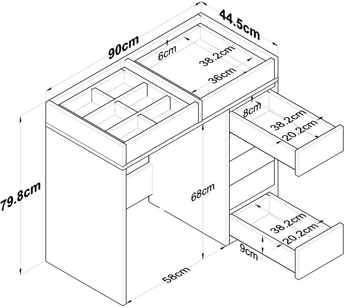 Masa de toaleta Mirage Meble BJ107 (White)