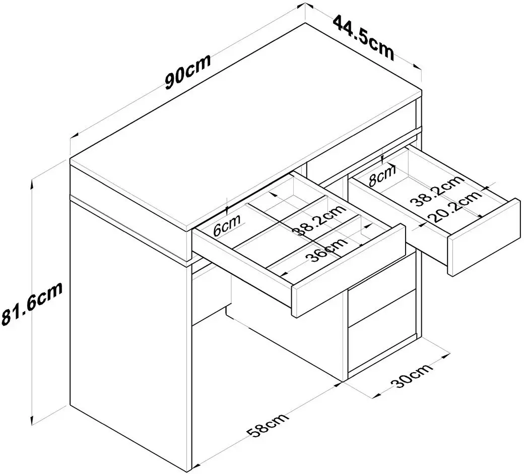 Masa de toaleta Mirage Meble BJ108 (White)
