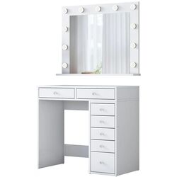 Masa de toaleta Mirage Meble BJ115 oglinda/becuri (White) Thumb