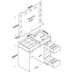 Masa de toaleta Mirage Meble BJ117 oglinda/becuri (White) Thumb