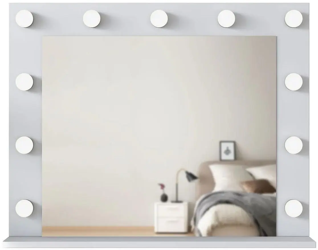 Masa de toaleta Mirage Meble BJ118 oglinda/becuri (White)