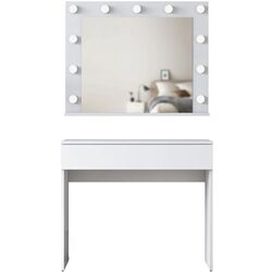 Masa de toaleta Mirage Meble BJ120 oglinda/becuri (White) Thumb