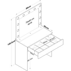 Masa de toaleta Mirage Meble BJ120 oglinda/becuri (White) Thumb