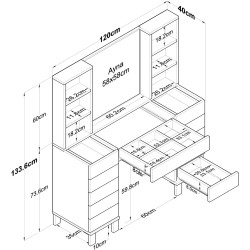 Туалетный столик Mirage Meble BJ136 (White) Thumb