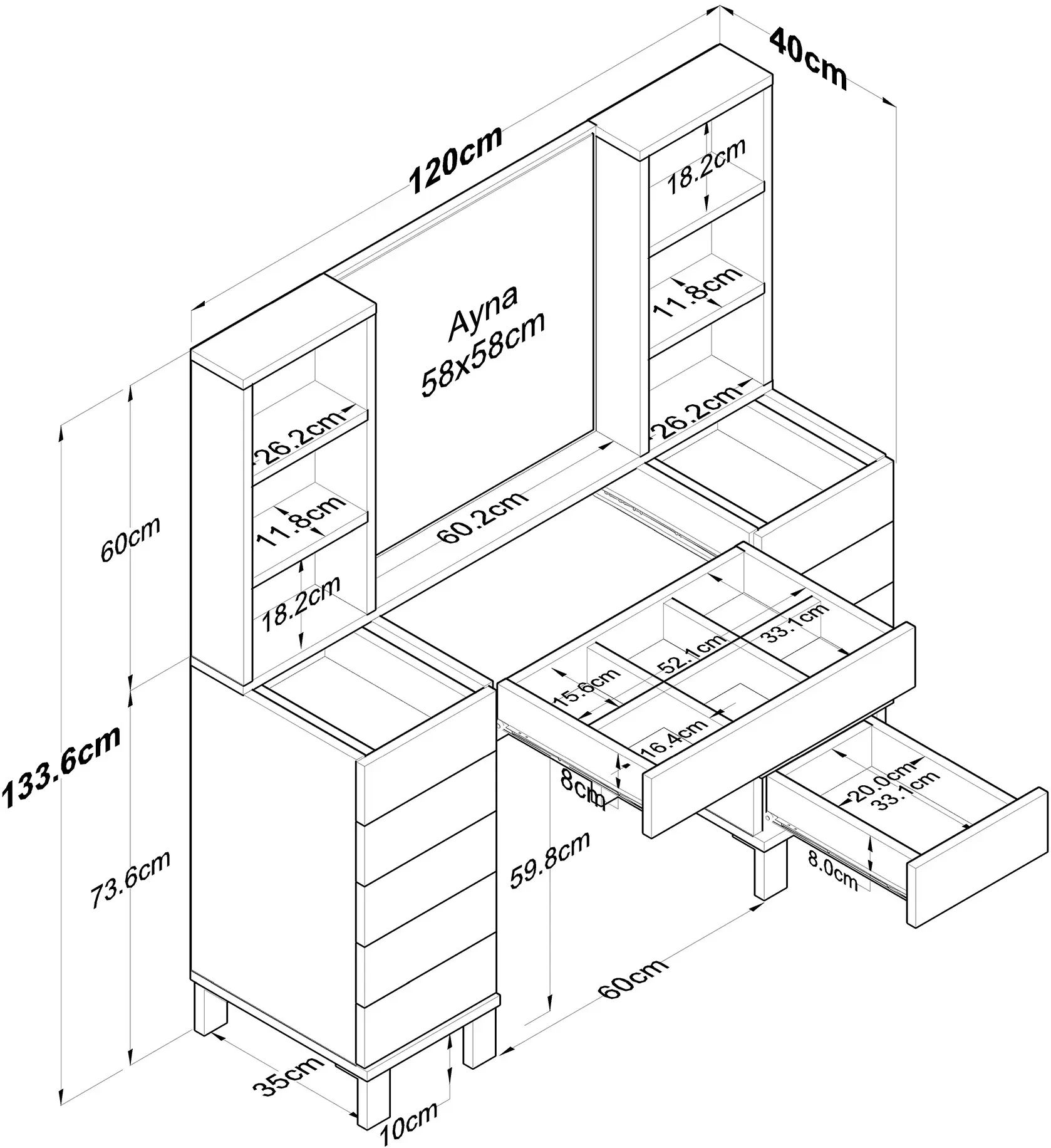 Туалетный столик Mirage Meble BJ136 (White)