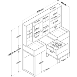 Туалетный столик Mirage Meble BJ138 (White) Thumb