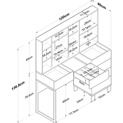 Туалетный столик Mirage Meble BJ140 (White) Thumb