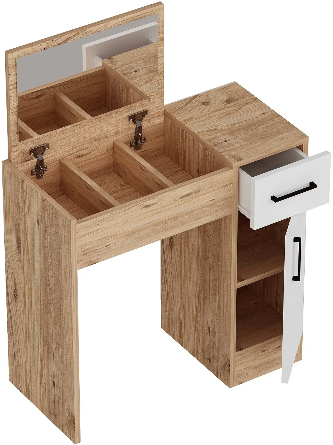 Masa de toaleta Mirage Meble Inci (Atlantic Pine/White)