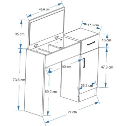 Masa de toaleta Mirage Meble Inci (Atlantic Pine/White) Thumb