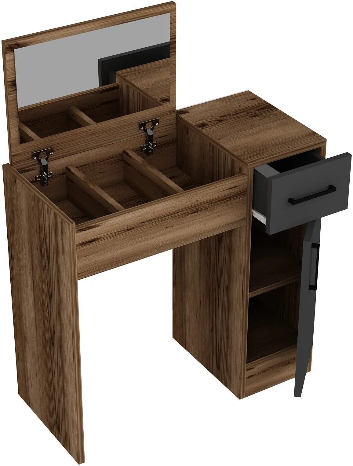 Masa de toaleta Mirage Meble Inci (Light Walnut/Anthracite)