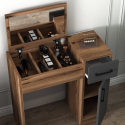 Masa de toaleta Mirage Meble Inci (Light Walnut/Anthracite) Thumb