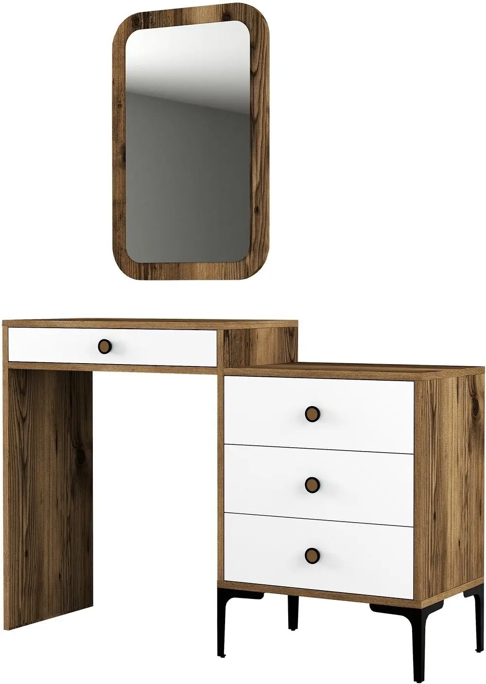 Masa de toaleta Mirage Meble Lizbon 544 (Walnut/White)