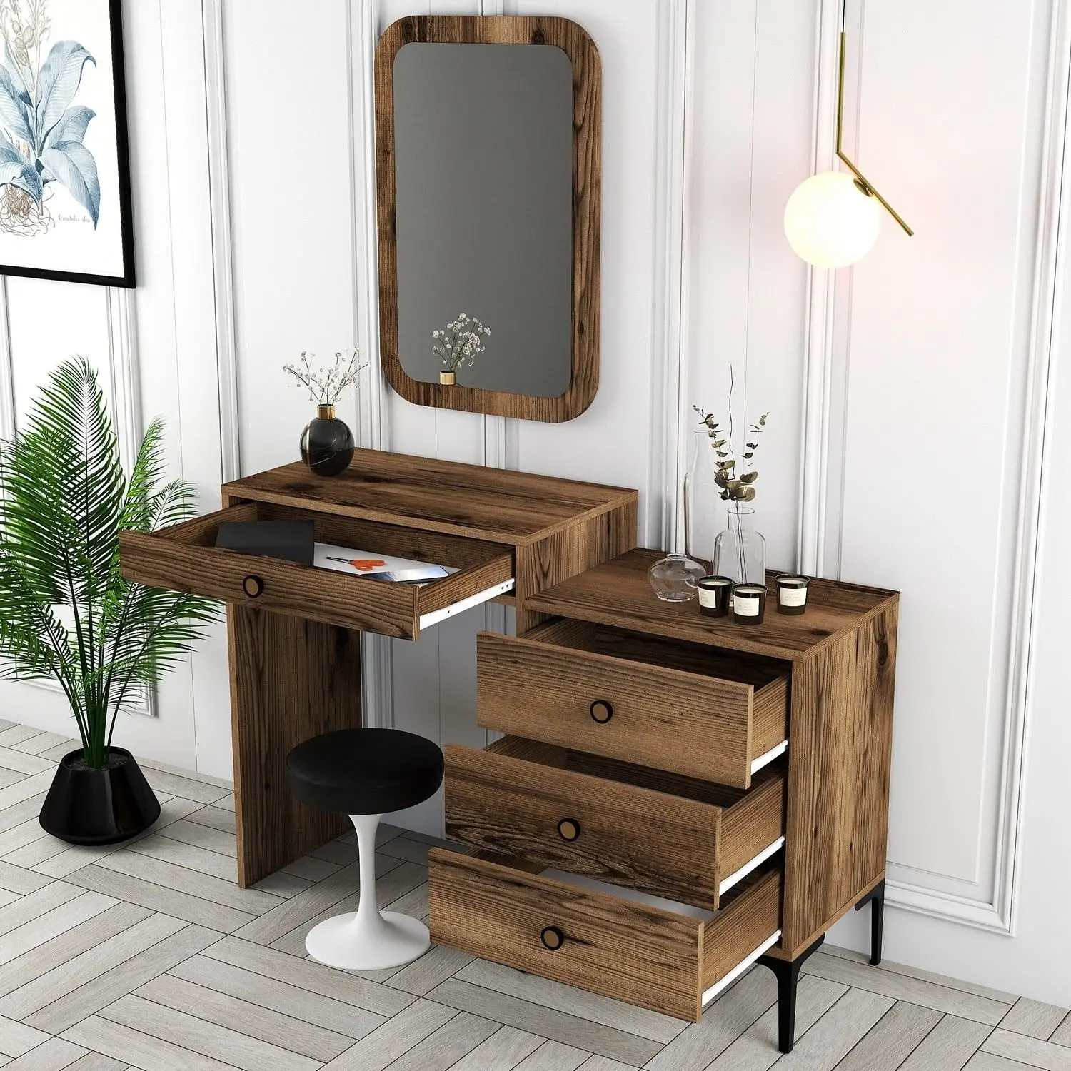 Masa de toaleta Mirage Meble Lizbon 546(Walnut)