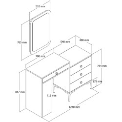 Masa de toaleta Mirage Meble Lizbon 546(Walnut) Thumb