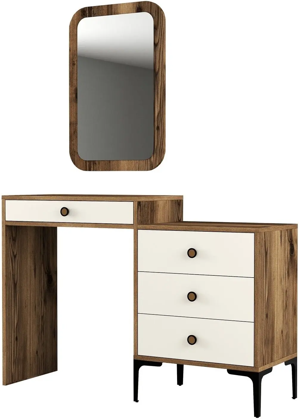 Туалетный столик Mirage Meble Lizbon 547 (Cream/Walnut)