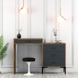 Masa de toaleta Mirage Meble Lizbon 550 (Anthracite/Walnut) Thumb