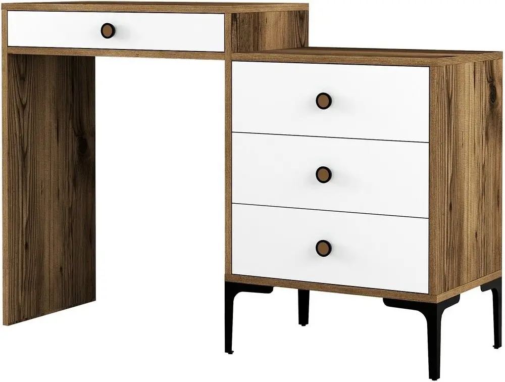 Masa de toaleta Mirage Meble Lizbon 551 (White/Walnut)