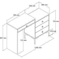 Masa de toaleta Mirage Meble Lizbon 551 (White/Walnut) Thumb