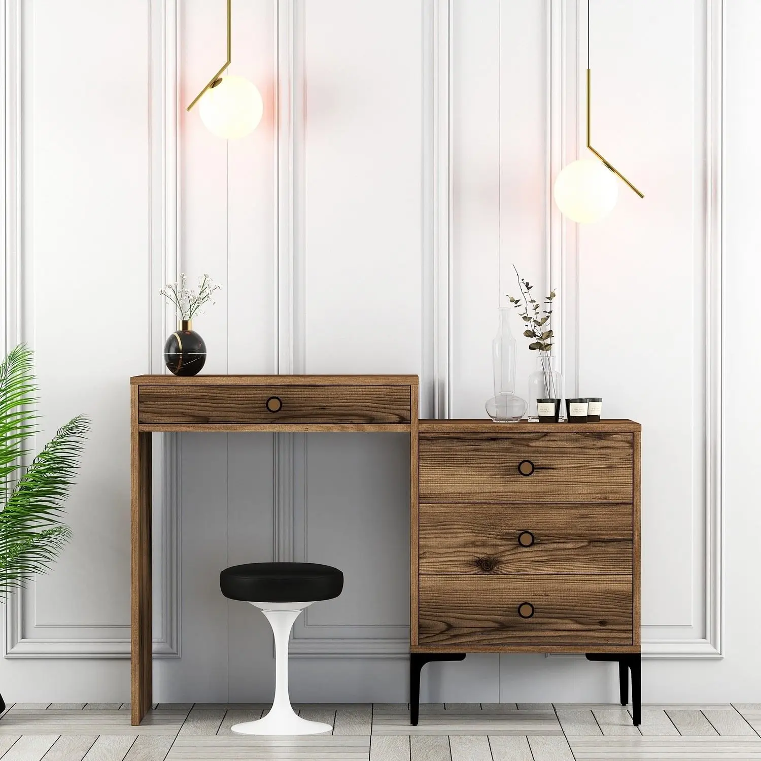 Masa de toaleta Mirage Meble Lizbon 553 (Walnut)