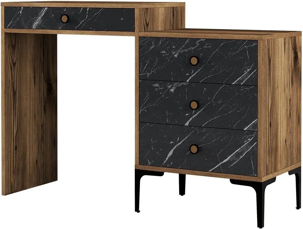 Туалетный столик Mirage Meble Lizbon 555 (Marble Black/Walnut)