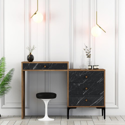 Туалетный столик Mirage Meble Lizbon 555 (Marble Black/Walnut) Thumb