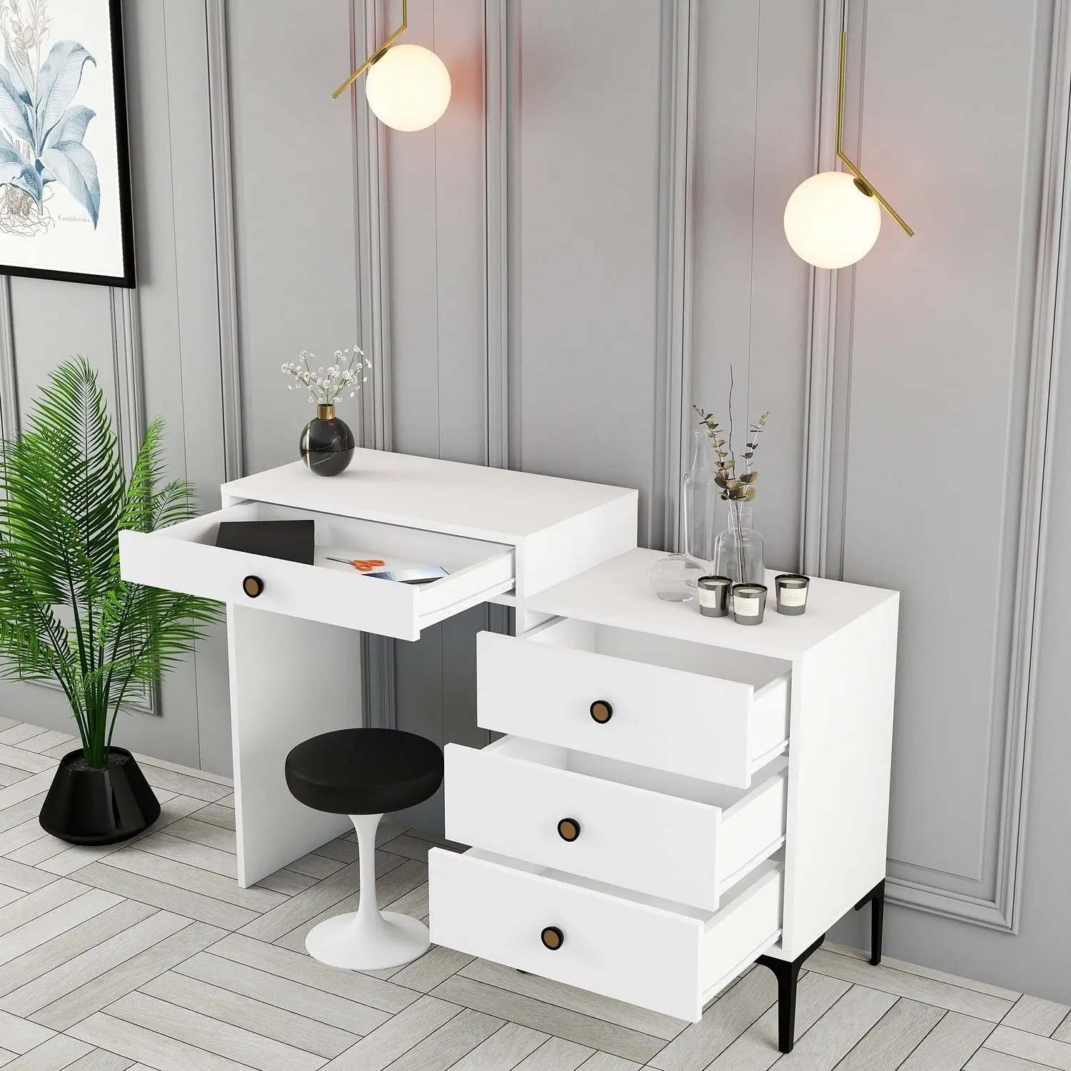 Masa de toaleta Mirage Meble Lizbon 556 (White)