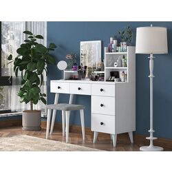 Туалетный столик + Табурет Mirage Meble BJ101 (White/Black) Thumb