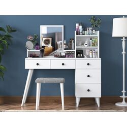 Туалетный столик + Табурет Mirage Meble BJ101 (White/Black)