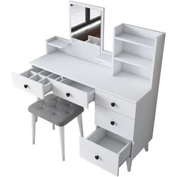 Туалетный столик + Табурет Mirage Meble BJ101 (White/Black) Thumb