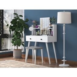 Masa de toaleta + Taburet Mirage Meble BJ102 (White/Black) Thumb