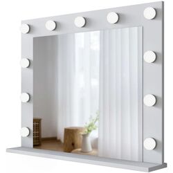 Туалетный столик + Табурет Mirage Meble BJ121 зеркало/лампочки (White/Black) Thumb