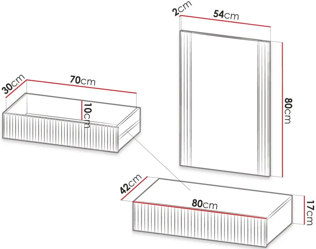 Masa de toaleta suspendata Mirjan24 Tilderi Grey/Vamos (Anthracite)