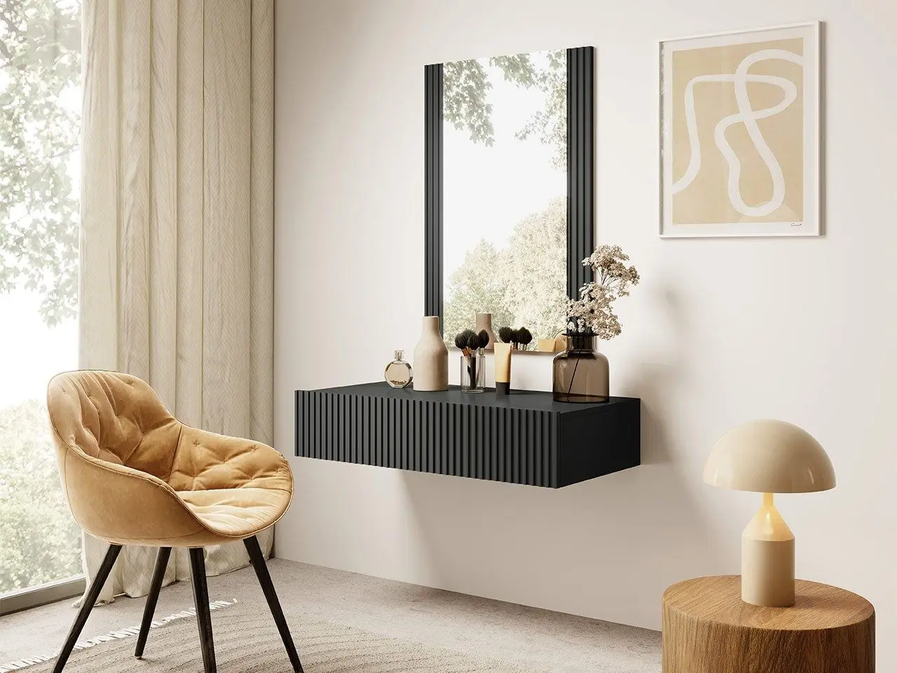 Masa de toaleta suspendata Mirjan24 Tilderi Grey/Vamos (Anthracite)