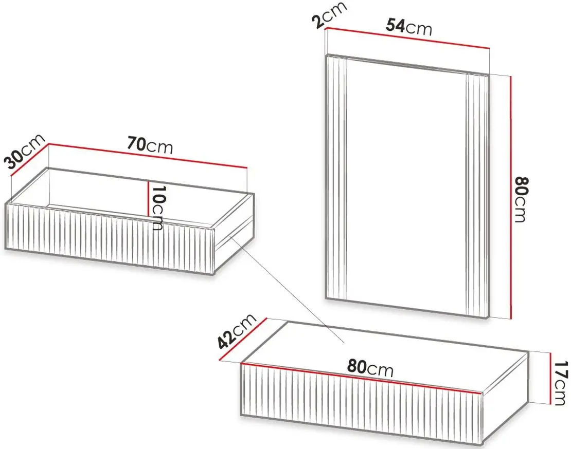 Masa de toaleta suspendata Mirjan24 Tilderi/Vamos (Wotan Oak) - 2