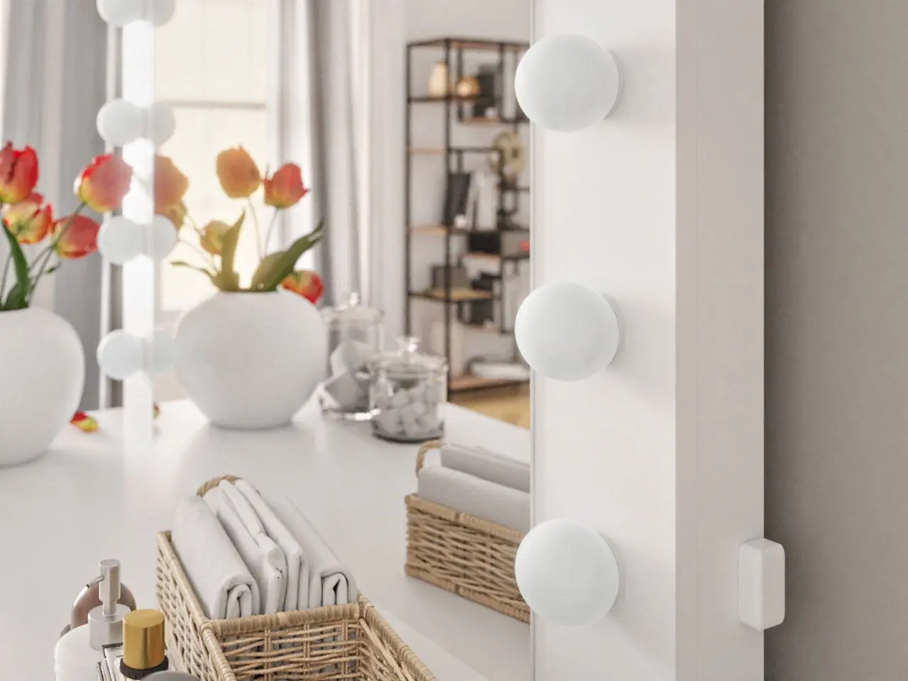 Masa de toaleta Mirjan24 Kiang/Fandyl LED (White)